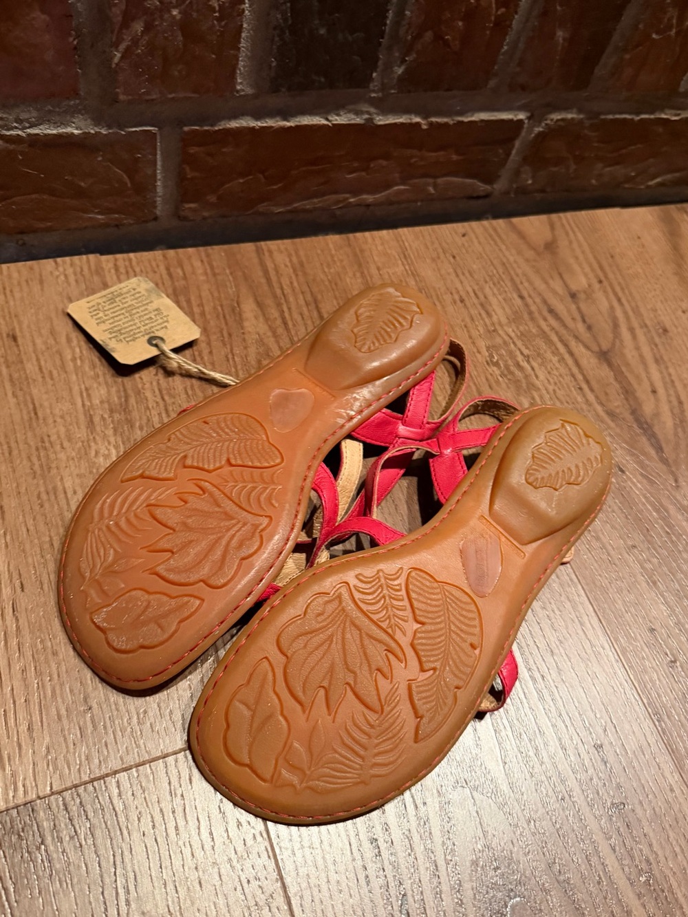 Born Red Leather Strappy Sandals - Picture 4 of 5